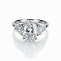 Oval & Heart Cut Three-Stone Lab-Grown Diamond Ring in 18K Gold