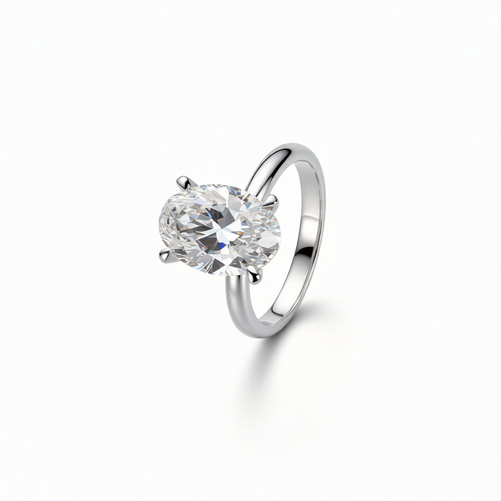 Oval cut Lab-Grown Diamond Ring in 18K Gold