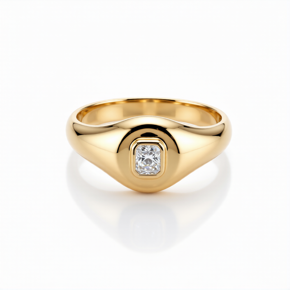 Radiant Cut Lab-Grown Diamond Ring in 18K Gold