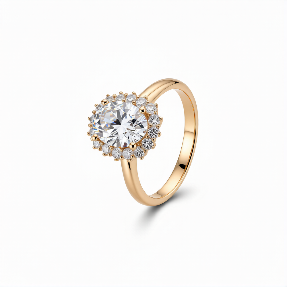 Oval Cut Lab-Grown Diamond Ring in 18K Gold
