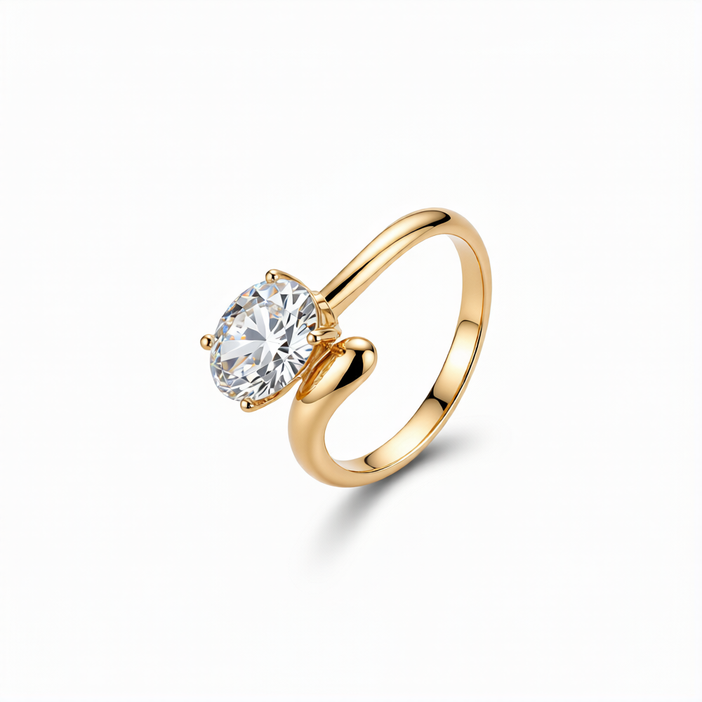 Oval Cut Lab-Grown Diamond Ring in 18K Gold