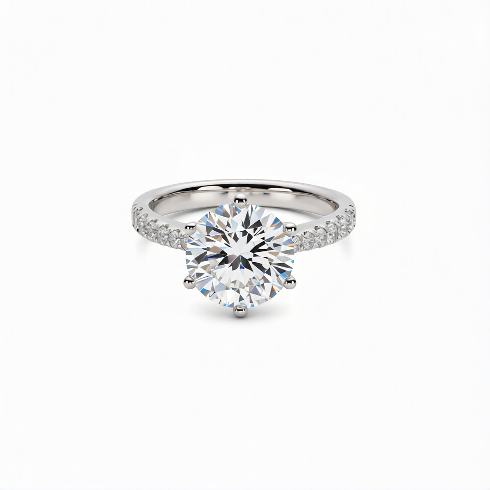 Round Cut Lab-Grown Diamond Ring in 18K Gold