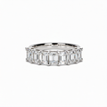 Emerald Cut Lab-Grown Diamond Half Band Ring in 18K Gold