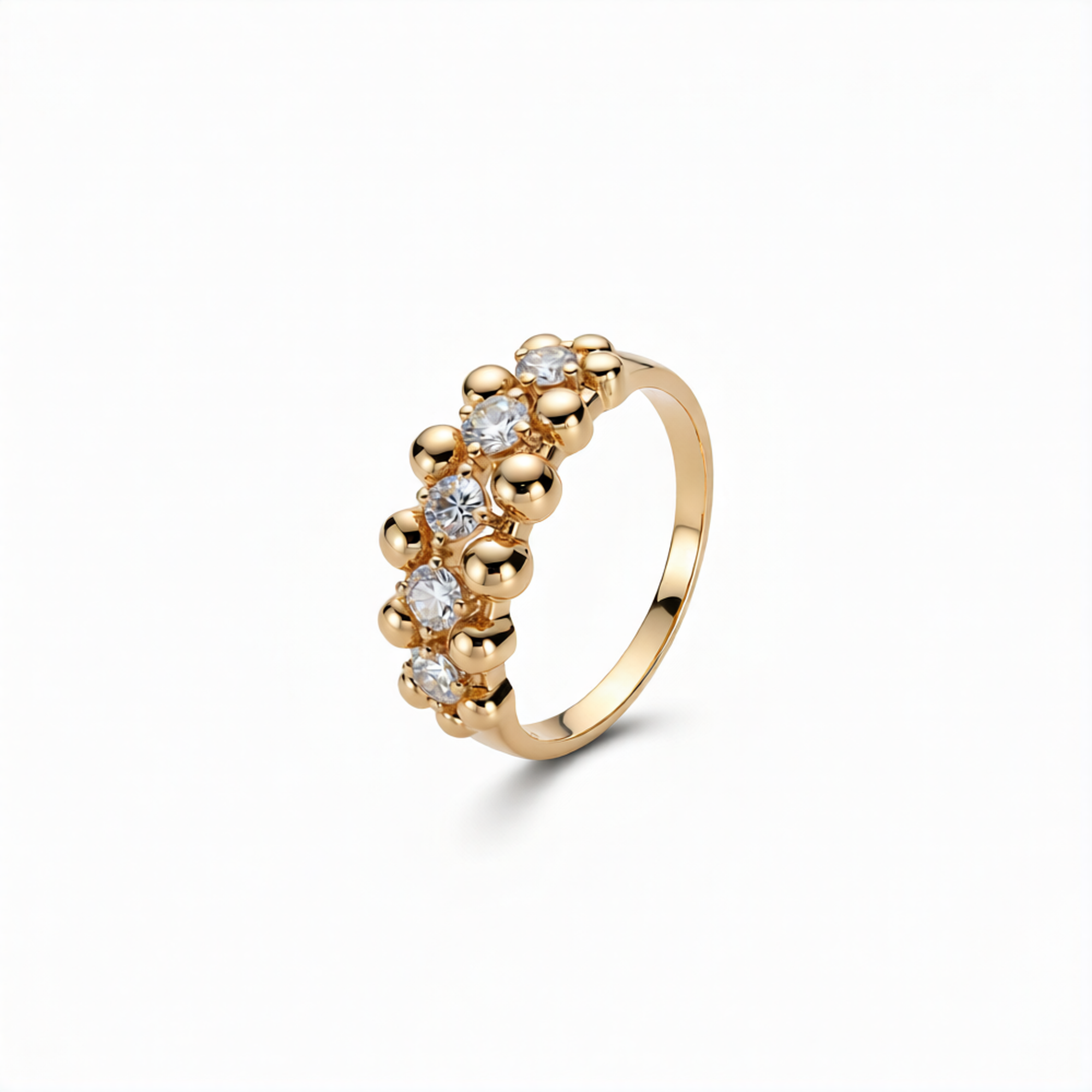 Round Cut Lab-Grown Diamond Band Ring in 18K Gold