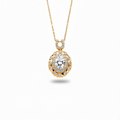 Oval Cut Lab-Grown Diamond Pendant in 18K Gold