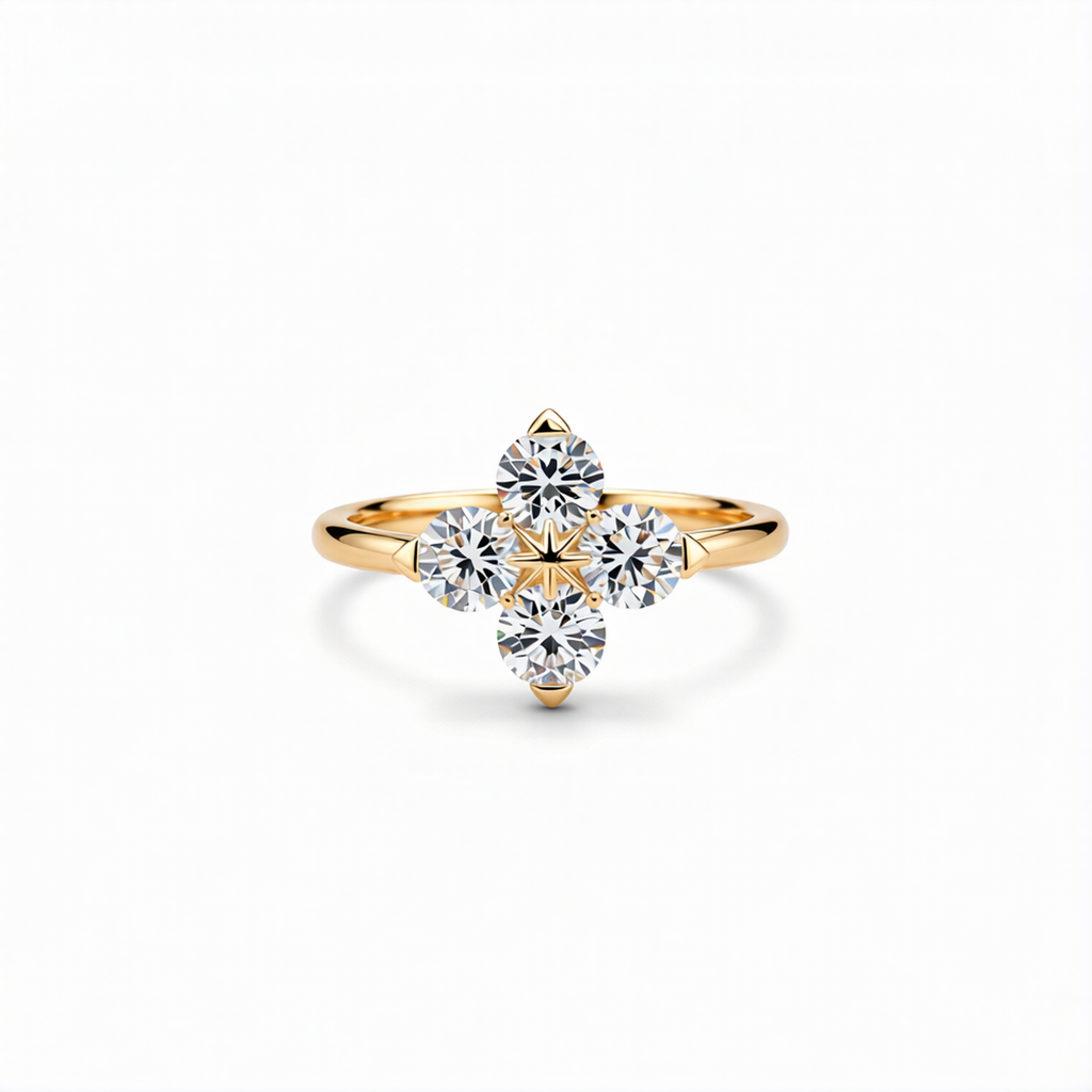 Round Cut Lab-Grown Diamond Ring in 18K Gold