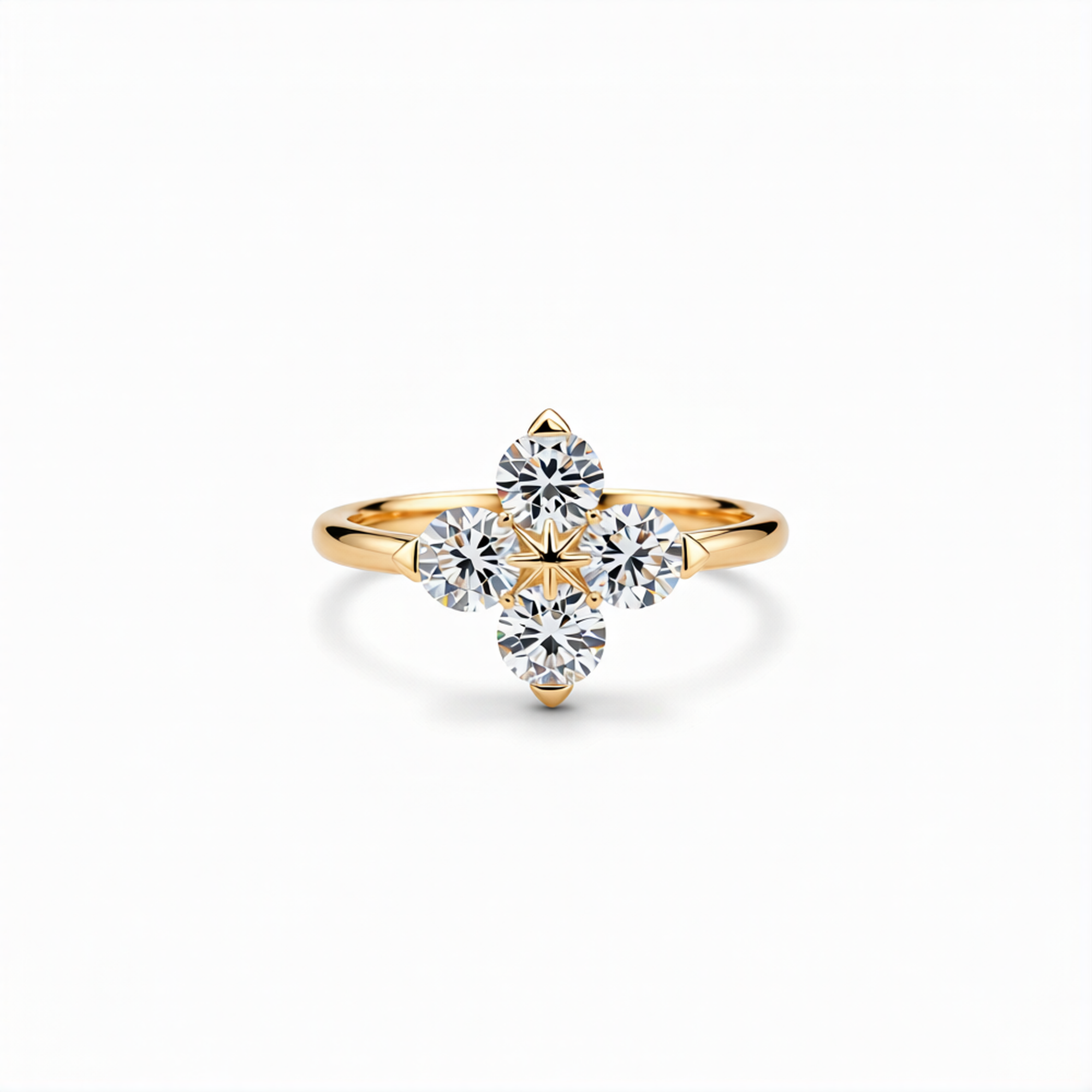 Round Cut Lab-Grown Diamond Ring in 18K Gold