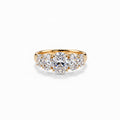 Oval Cut Lab-Grown Diamond Band Ring in 18K Gold