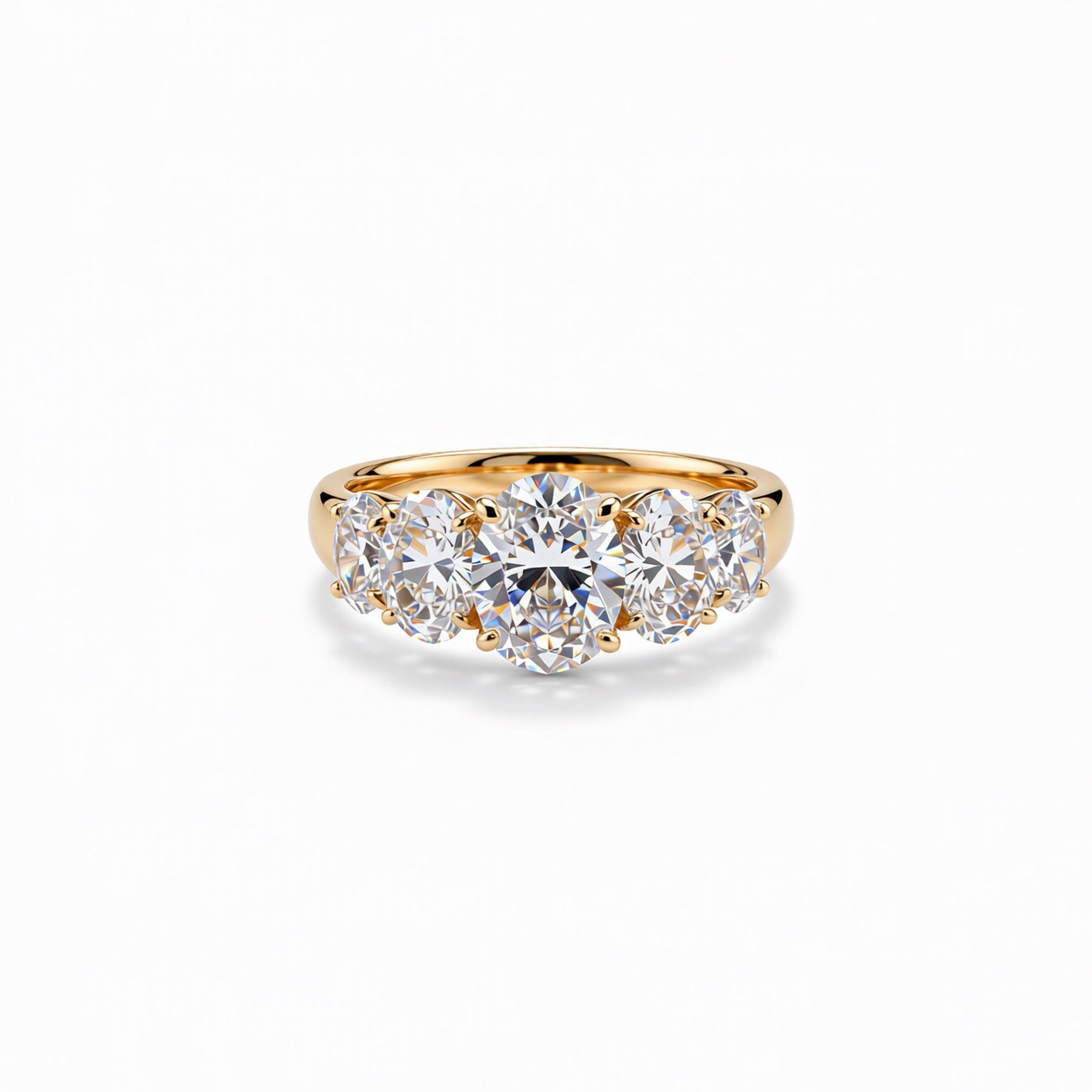 Oval Cut Lab-Grown Diamond Band Ring in 18K Gold