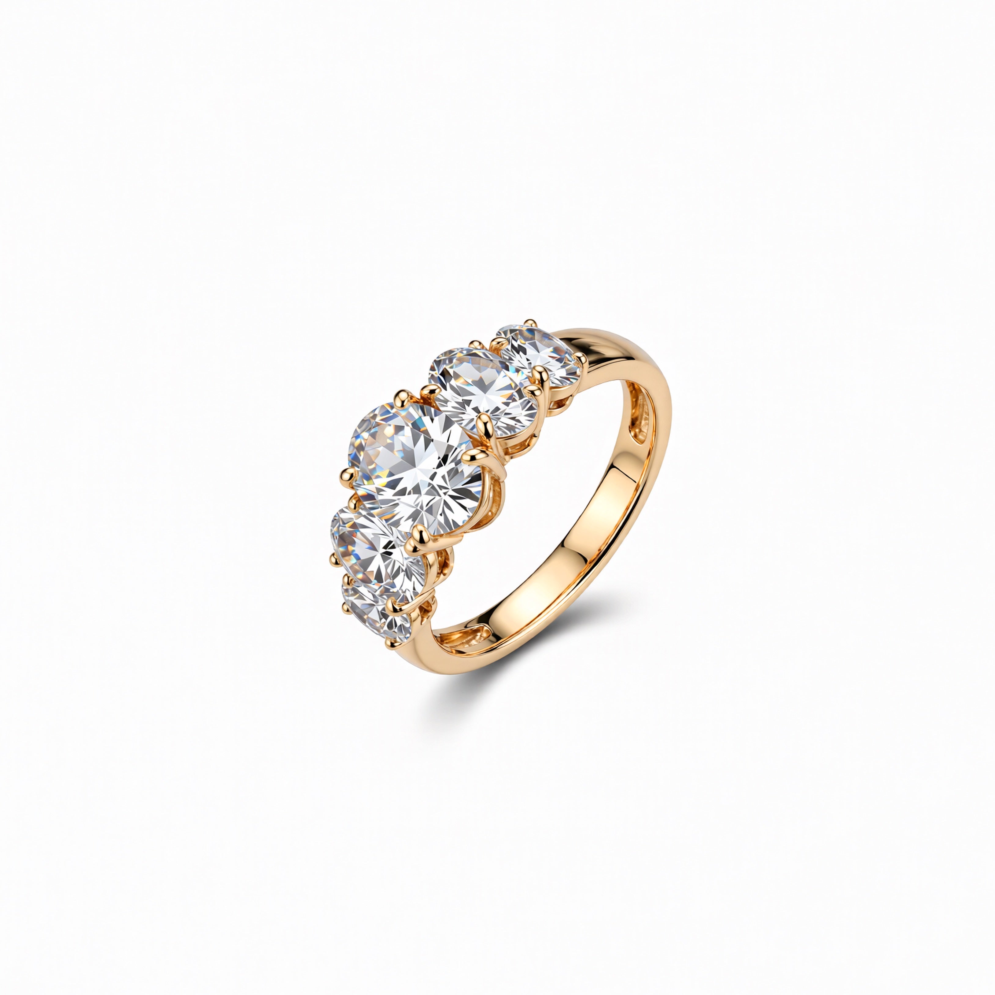 Oval Cut Lab-Grown Diamond Band Ring in 18K Gold