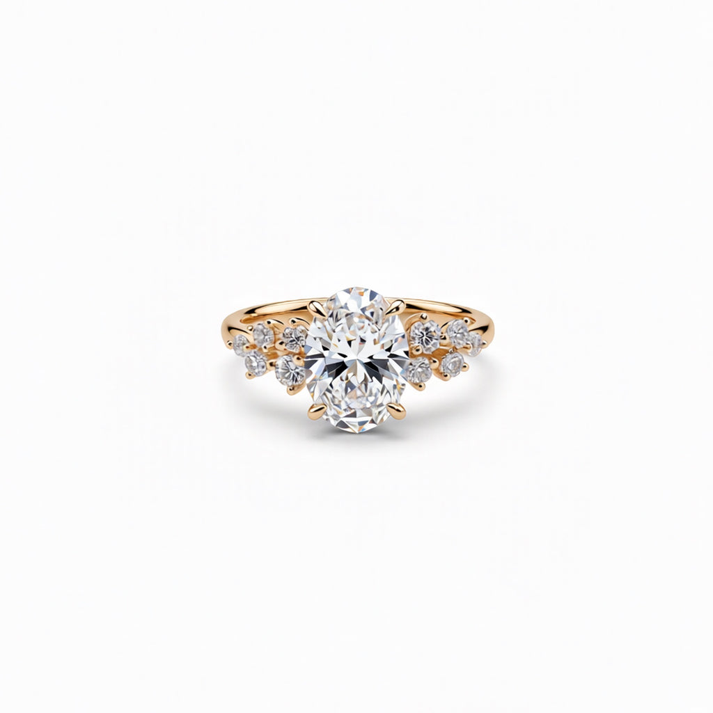 Oval Cut Lab-Grown Diamond Ring in 18K Gold