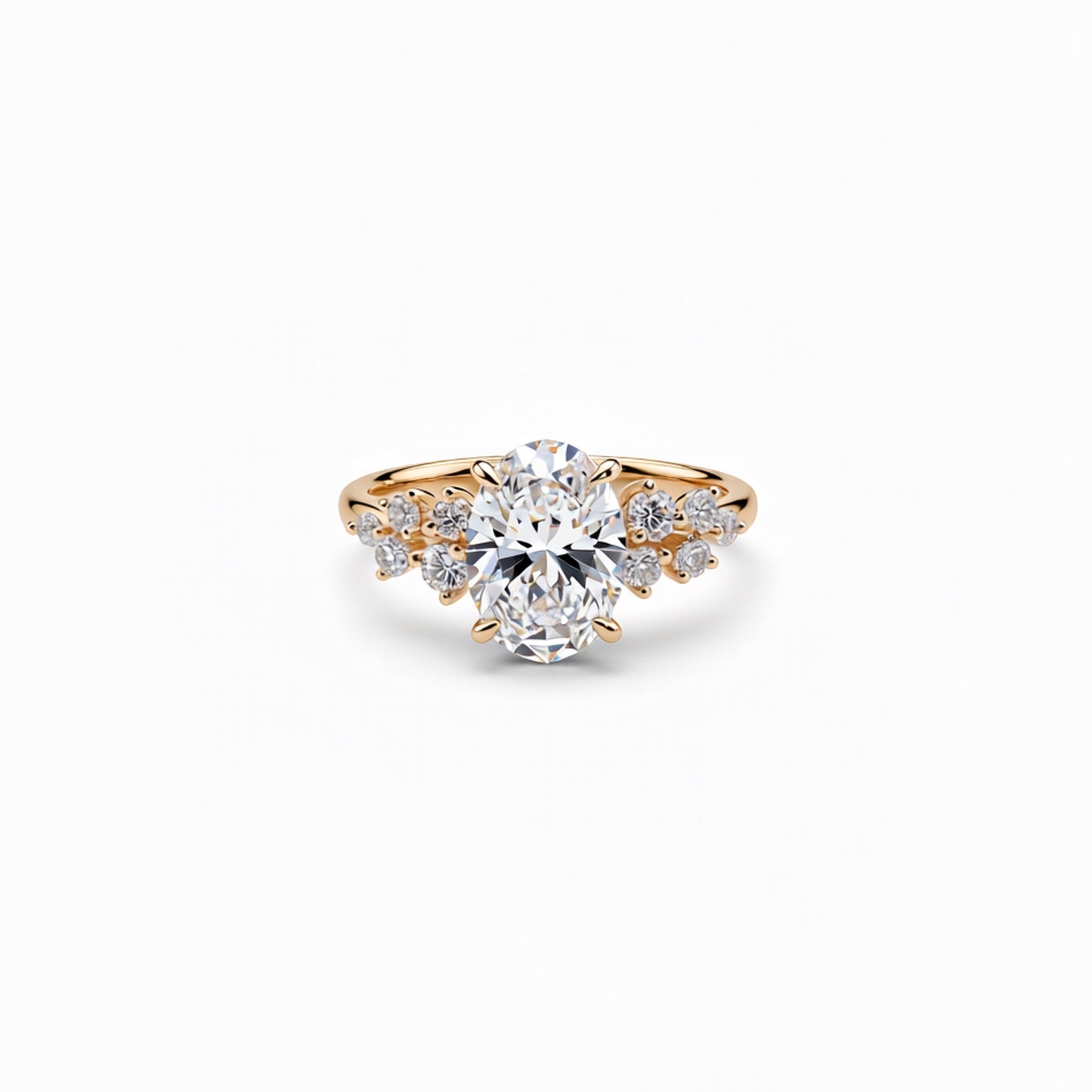 Oval Cut Lab-Grown Diamond Ring in 18K Gold