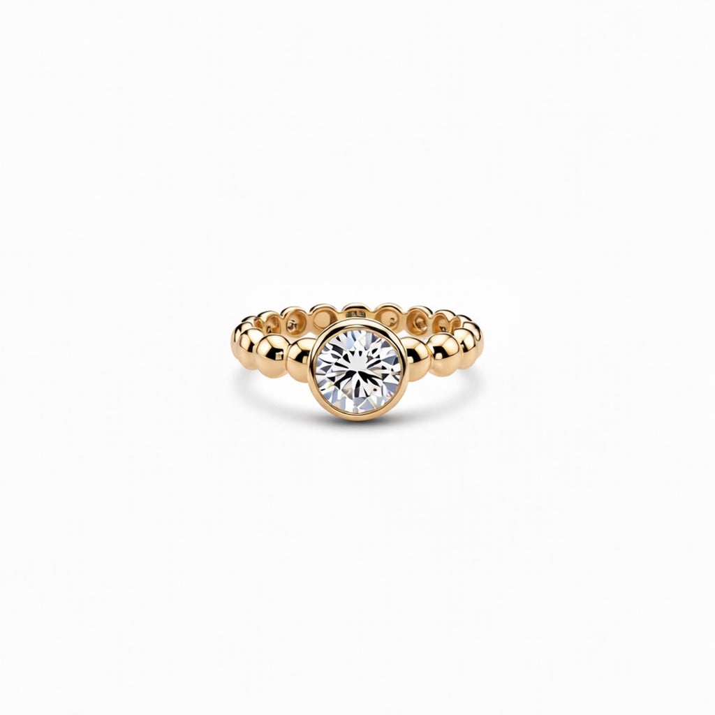 Round Cut Lab-Grown Diamond Ring in 18K Gold