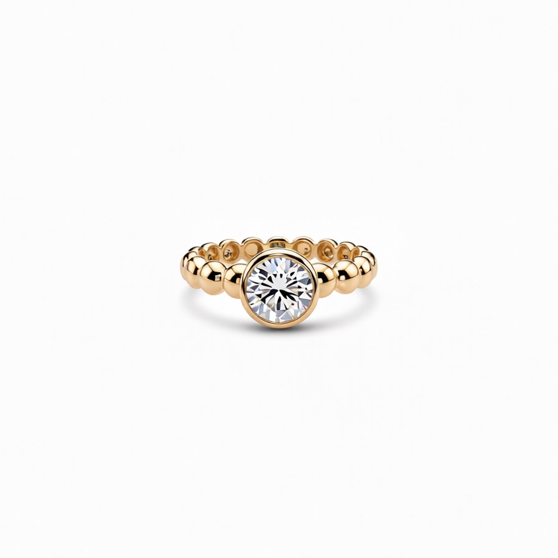Round Cut Lab-Grown Diamond Ring in 18K Gold