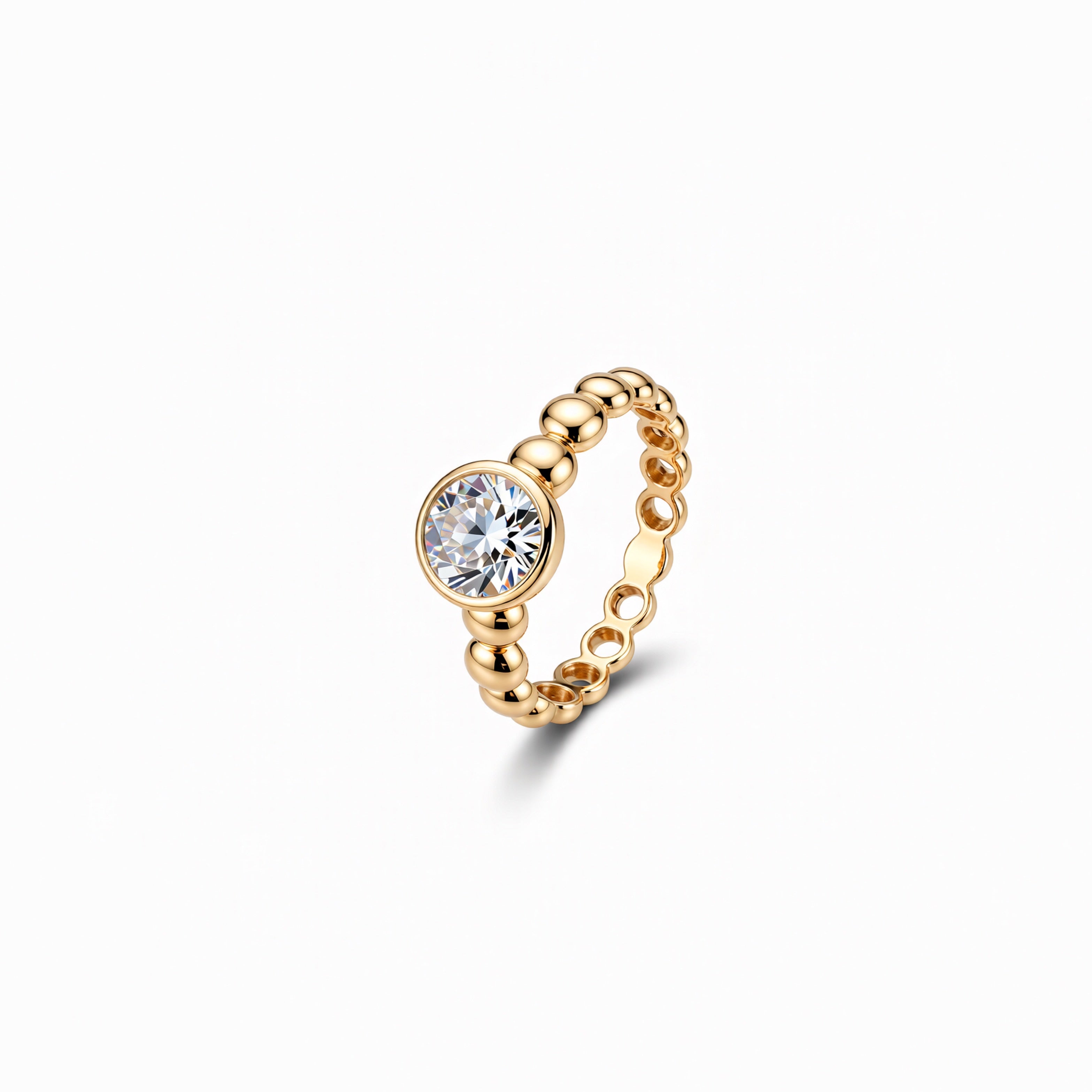 Round Cut Lab-Grown Diamond Ring in 18K Gold