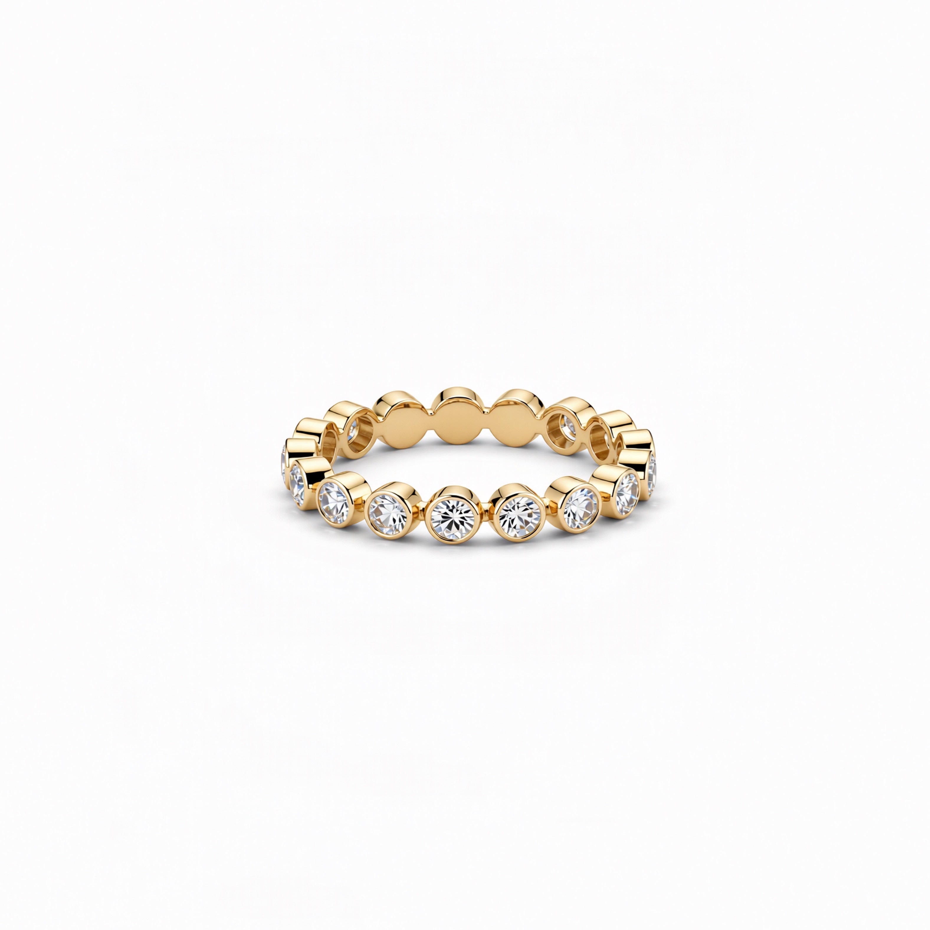 Round Cut Lab-Grown Diamond Band Ring in 18K Gold