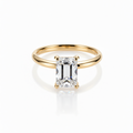 Emerald Cut Lab-Grown Diamond Ring in 18K Gold