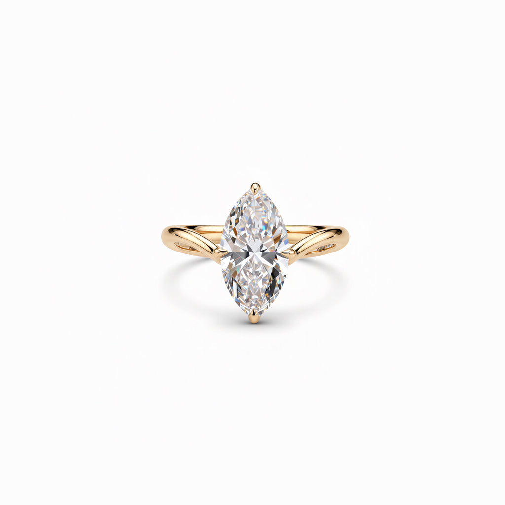 Marquise Cut Lab-Grown Diamond Ring in 18K Gold