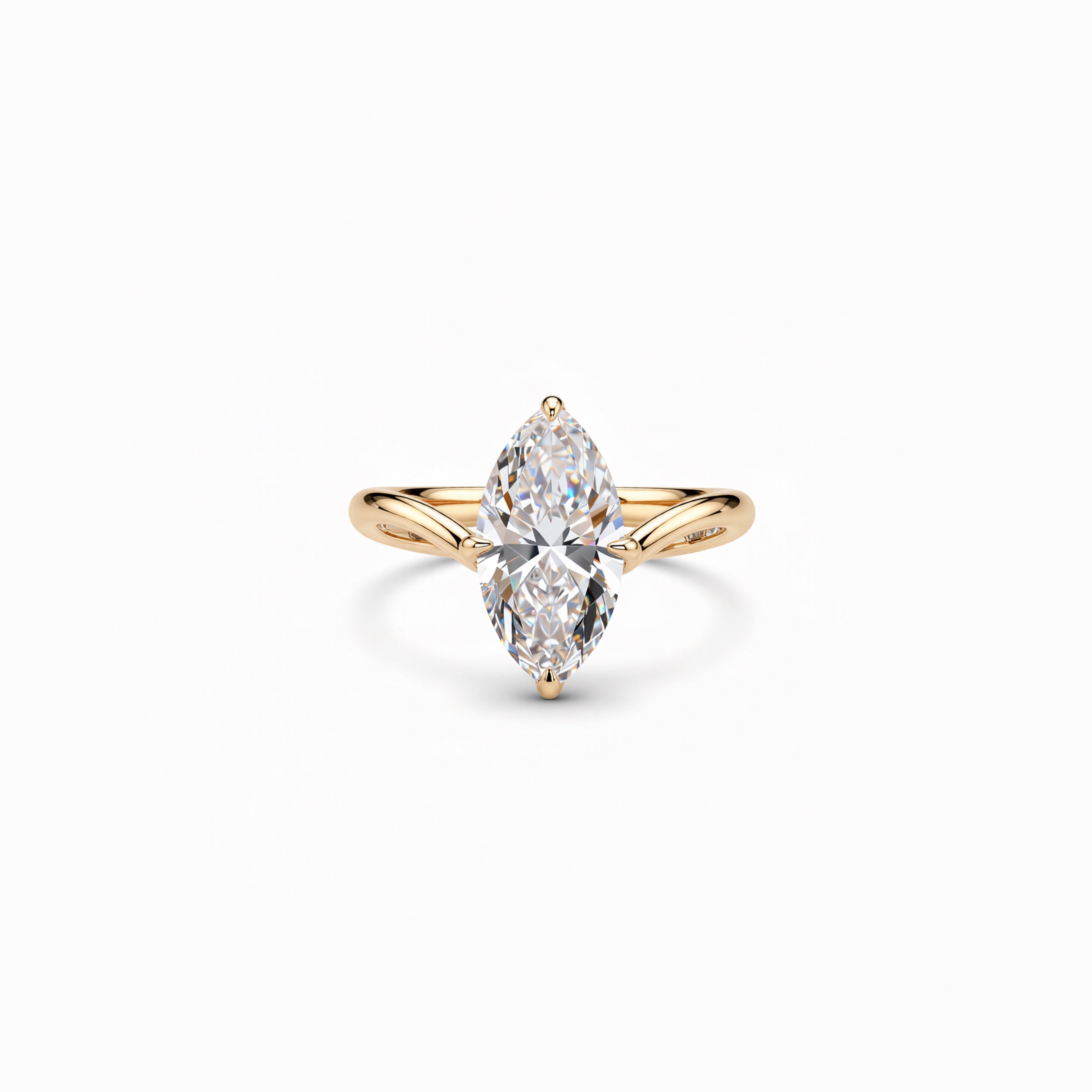 Marquise Cut Lab-Grown Diamond Ring in 18K Gold