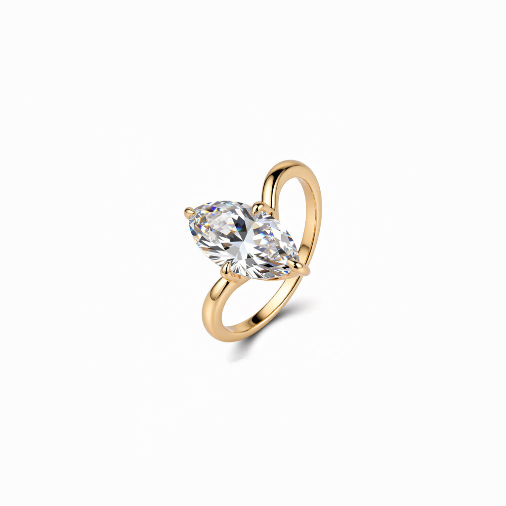 Marquise Cut Lab-Grown Diamond Ring in 18K Gold